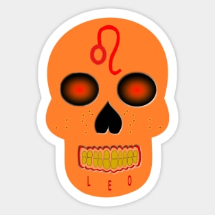 Star Sign Skull Leo Sticker